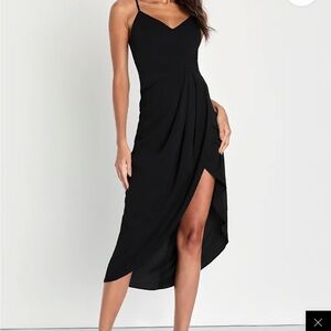 Lulu's Black Midi Dress
